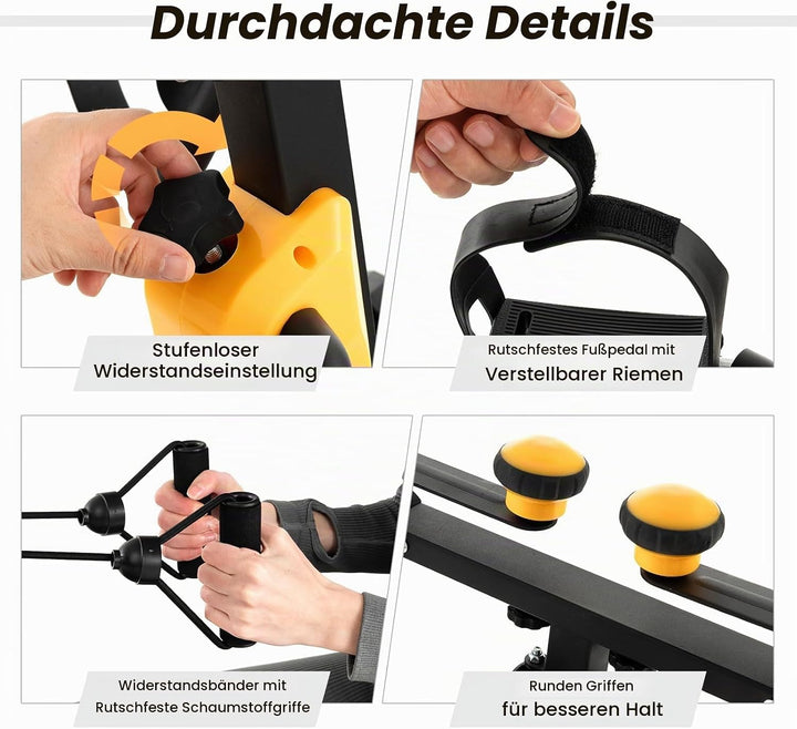 KOMFOTTEU Heimtrainer Fahrrad Multifunktional für Senioren, Pedaltrainer Arm- und Beintrainer, verst