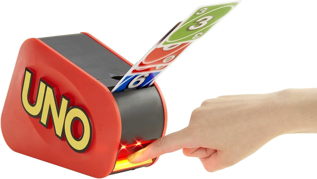 Mattel Games UNO Extreme!, Uno Kartenspiel für die Familie, mit Kartenwerfer, Perfekt als Kinderspie