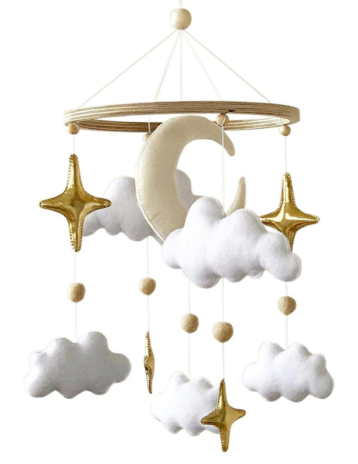 BABYLEDO Mobile für Babybett mit Geschenkbox, Traumfänger, Bettglocke, Holz, Babyzimmer Dekoration,