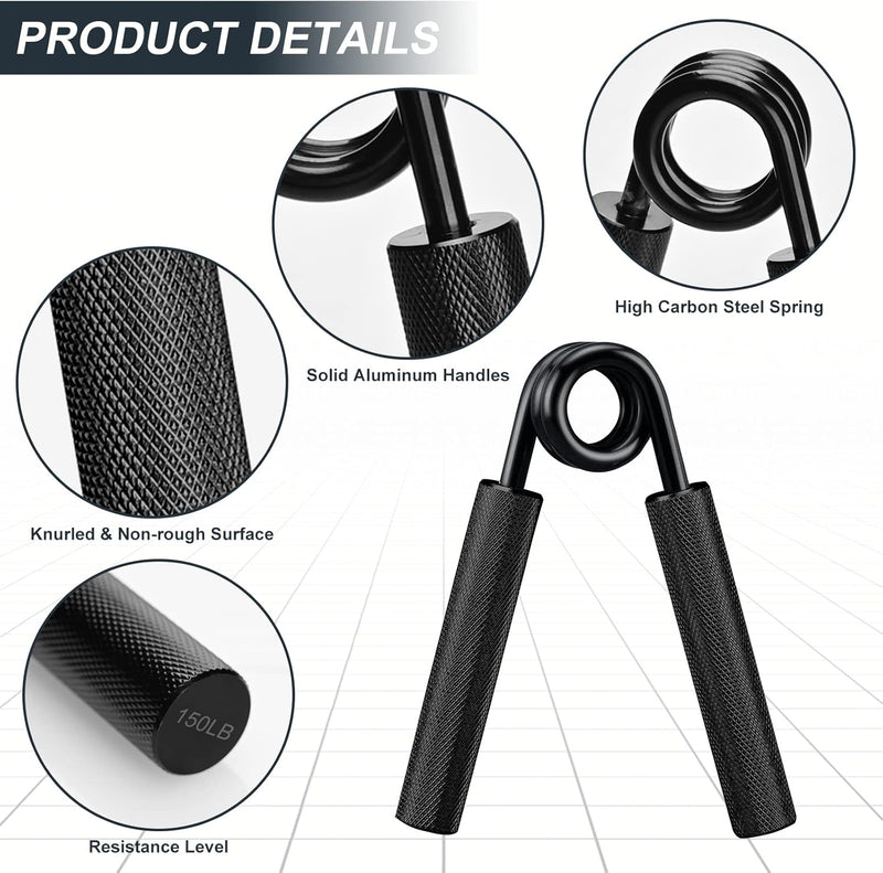 COVVY Griffkraft Trainer Set,50/100/150/200/250LBS Handgriff Trainer,rutschfester Metall unterarmtra