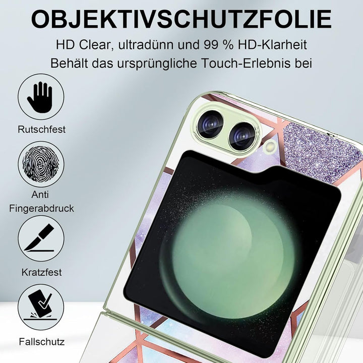 Galaxy Z Flip 5 Handyhülle für Samsung Galaxy Z Flip 5 Hülle Silikon Slim Marmor Transparent Z Flip