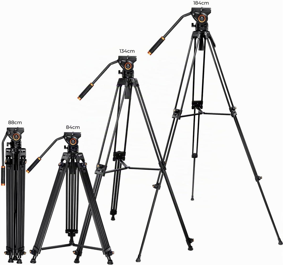 K&amp;F Concept Video Stativ System mit 360° Fluidkopf, Heavy Duty Tripod, Alu Stativ 184cm für Kameras