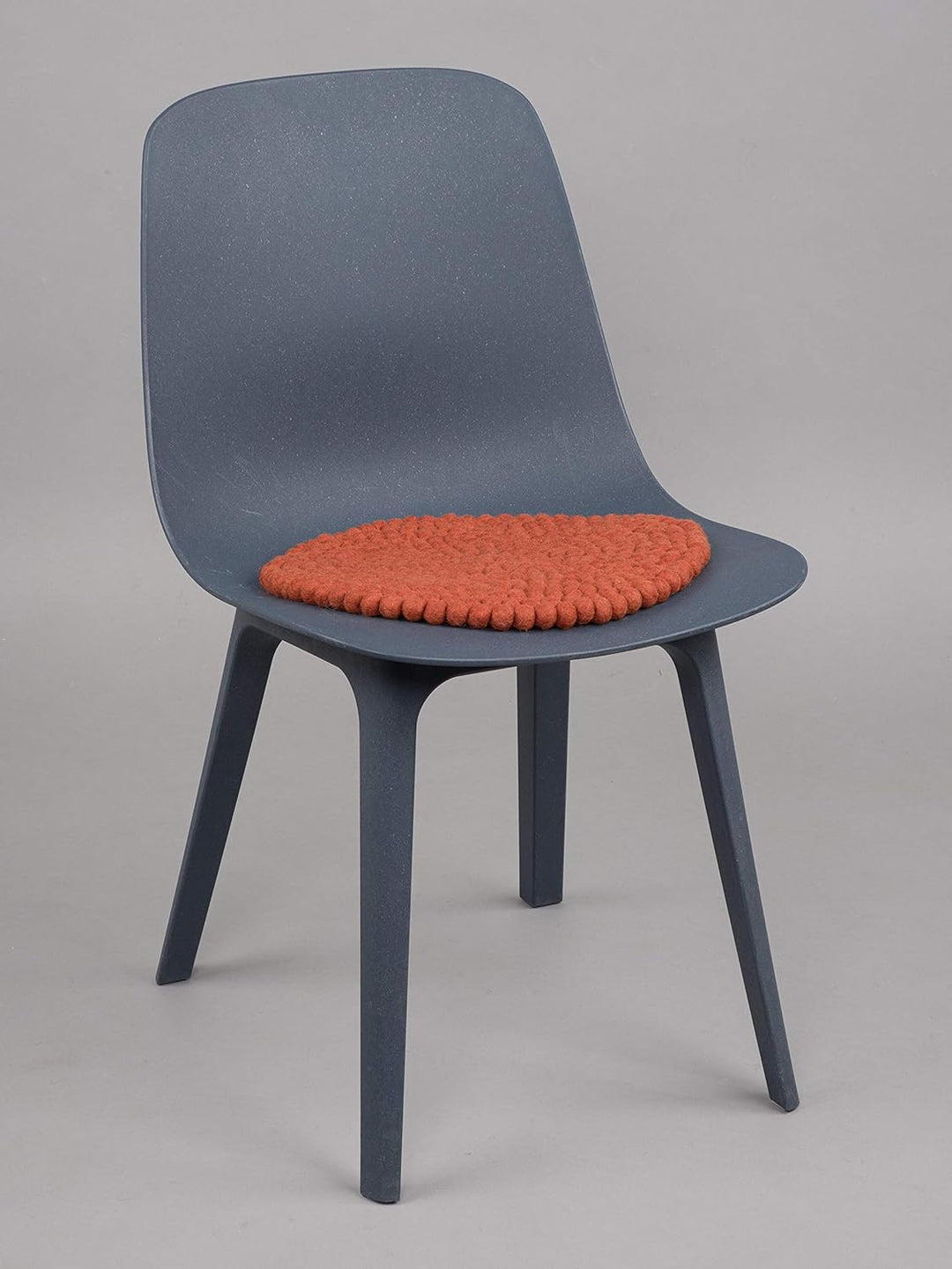 myfelt Filzkugel-Sitzauflage/Stuhlauflage - Lora - rund, 36 cm, Rostrot, Rostrot