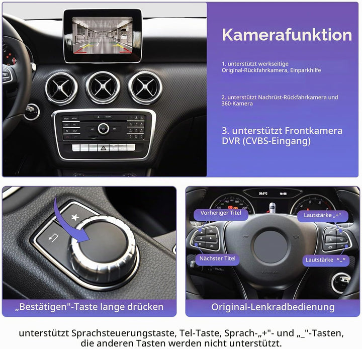 Road Top Wireless Carplay Nachrüstsatz Decoder, Android Auto Modul Empfänger Box für Mercedes Benz C