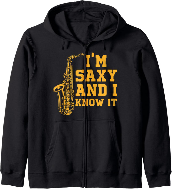Saxophonist Saxofon Blasinstrument Saxophon Musiker Jazz Kapuzenjacke