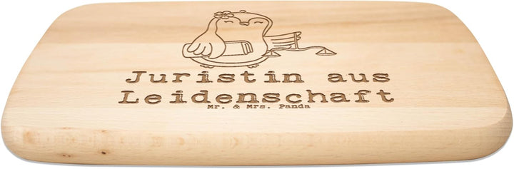 Mr. & Mrs. Panda Schneidebrett Juristin Leidenschaft - Geschenk, Jura Studium, Frühstücksbrettchen,