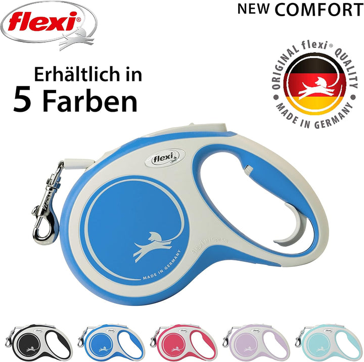 flexi® Comfort M Gurt 5 m blau, Roll-Leine für Hunde bis 25 kg Blau M: 5m (max. 25kg), Blau M: 5m (m