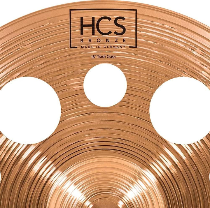 Meinl Cymbals HCS Bronze Trash Crash 18 Zoll (Video) Schlagzeug Becken (45,72cm) B8 Bronze, Traditio