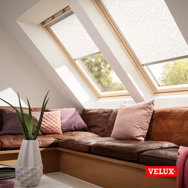 VELUX Original Dachfenster Sichtschutzrollo für MK06, Sandbeige, mit Grauer Führungsschiene GGL, GGU