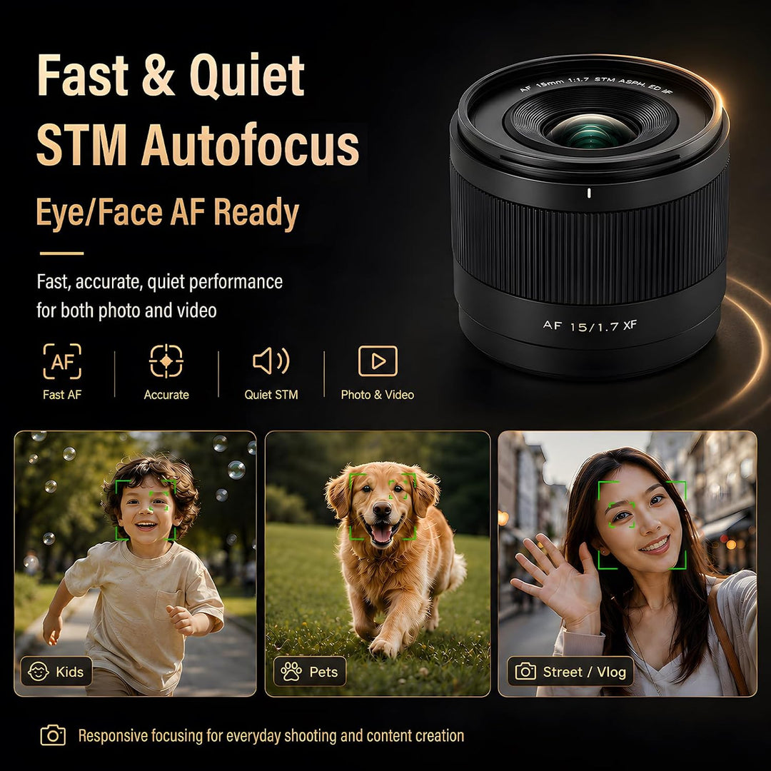 VILTROX 15mm F1.7 XF Mount Objektiv für Fuji XF Mount Kameras Objektive APS-C STM Autofokus Lenses W