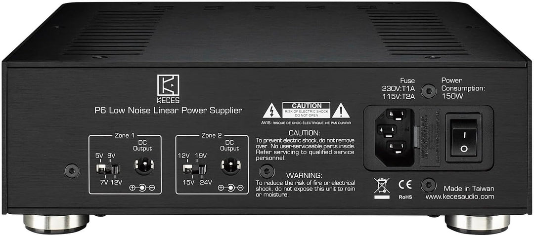 Keces P6 Dual Linear Netzteil, 120 Watt, 2 getrennte Ausgänge 5V/7V/9V/12V + 12V/15V/19V/24V, Überhi
