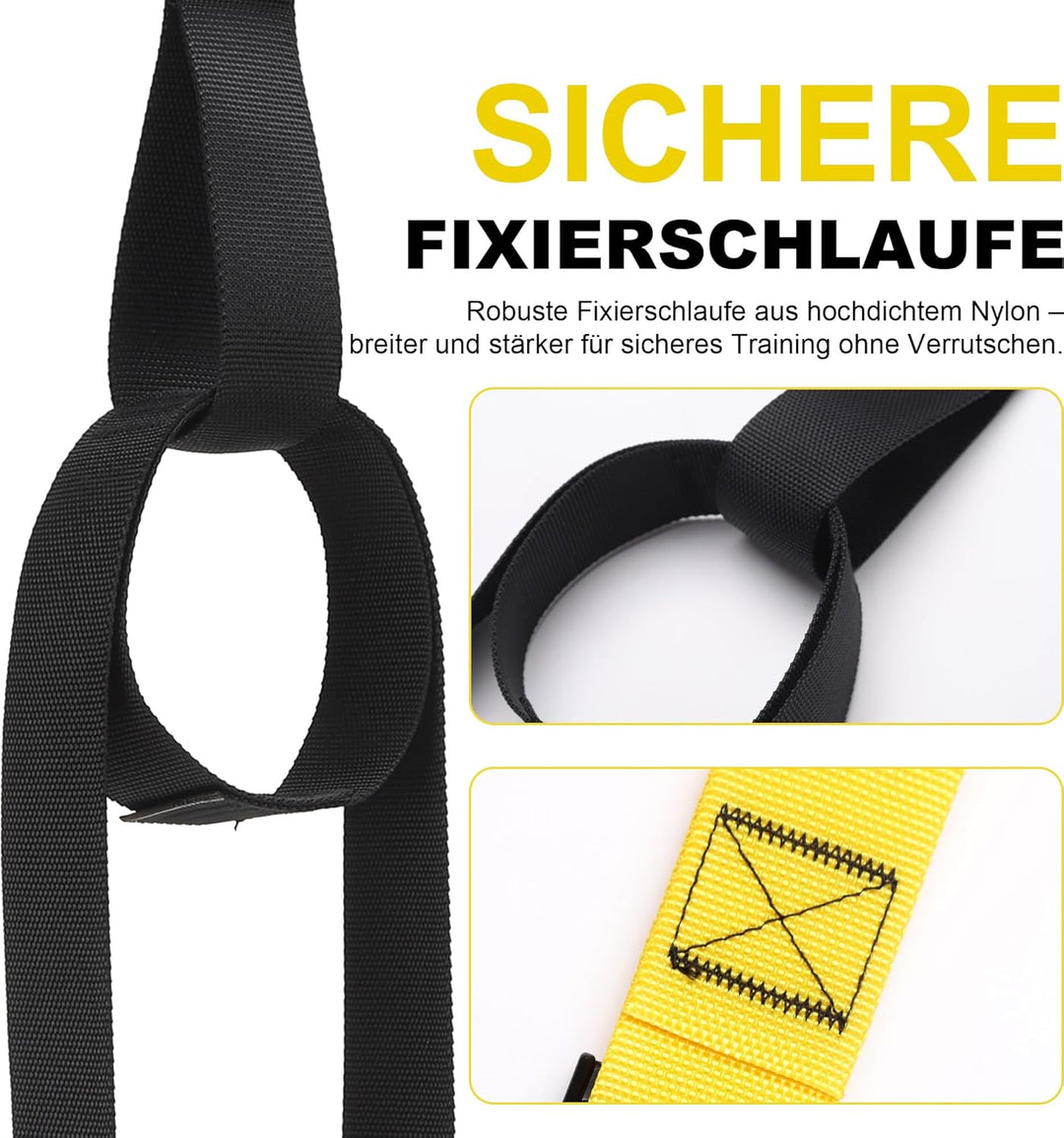 Schlingentrainer für Zuhause, Sling Trainer Set für Ganzkörpertraining mit Türanker, Verstellbaren T