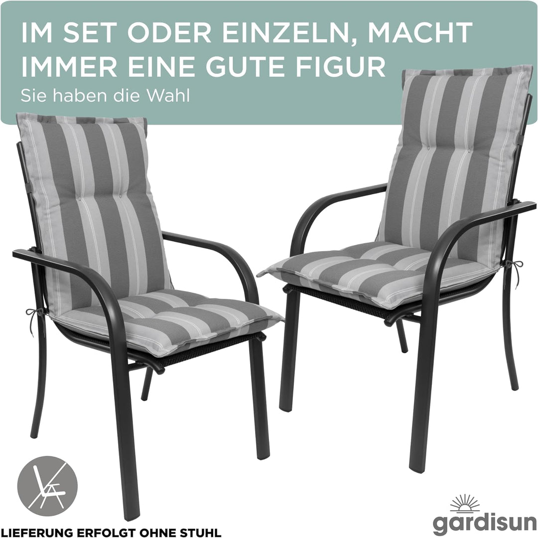 gardisun Gartenstuhlauflagen Niedriglehner I Extra Dicke Sitzauflagen I Made in EU Stuhlauflagen für