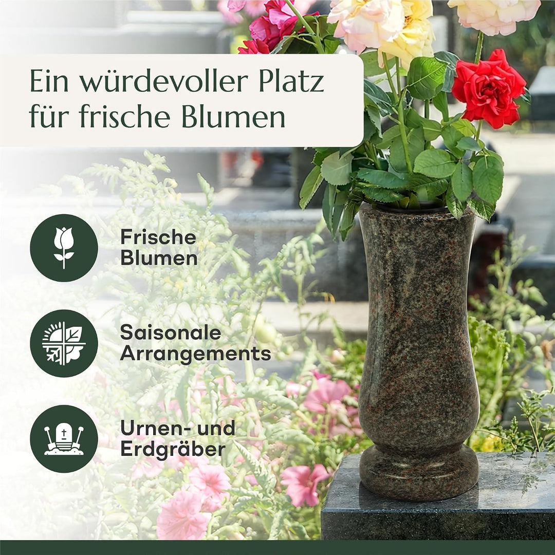 designgrab Taille-medium Grabvase aus Granit Himalaya