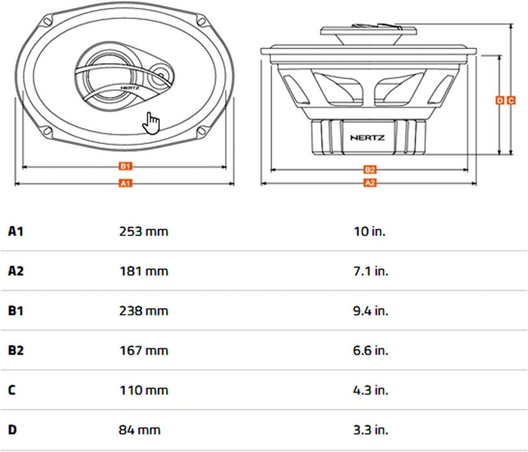 HERTZ DCX710.3 7x10 3-Wege-Lautsprecher Auto 300 Watt