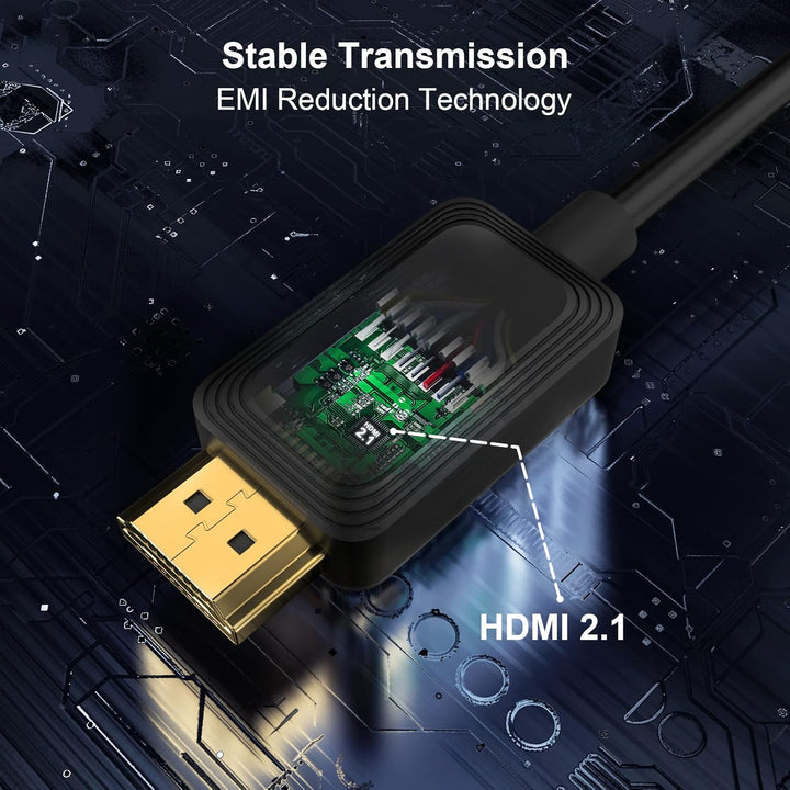 8K Glasfaser HDMI Kabel 5M, 48Gbps High-Speed HDMI 2.1 Kabel 8K@60Hz 4K@120Hz Dolby/Dynamic HDR/HDCP