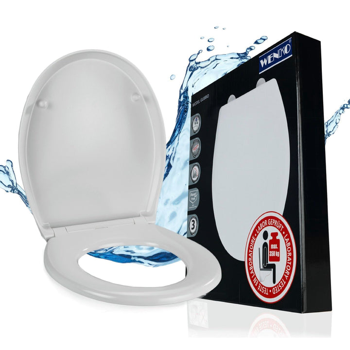 WENKO WC-Sitz Gubbio, hygienischer Toilettensitz mit Absenkautomatik, stabiler WC-Deckel bis 350 kg