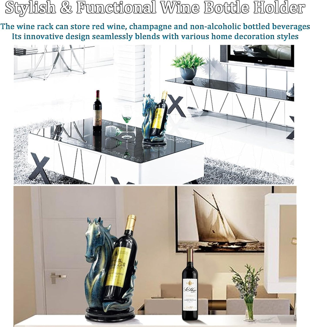 LL-COEUR Pferd Weinflaschenhalter Dekoration Weinregal Kreative Weinständer Handwerk Wein-Rahmen Wei