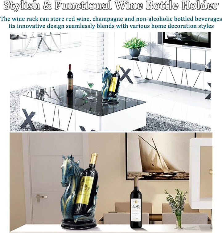 LL-COEUR Pferd Weinflaschenhalter Dekoration Weinregal Kreative Weinständer Handwerk Wein-Rahmen Wei