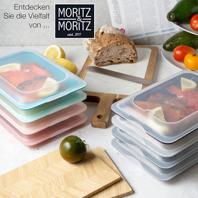 Moritz & Moritz Aufschnittdosen 8er Set Aufschnittbox stapelbar - Frischhaltedosen mit Deckel zur Au