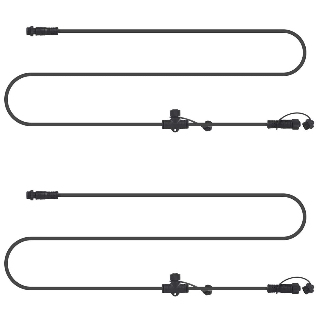 AIMHEIM 2er-Set 3M LED Gartenstrahler Verlüngerungskabel, 1in-2out Aussenleuchte Verbindungskabel, I