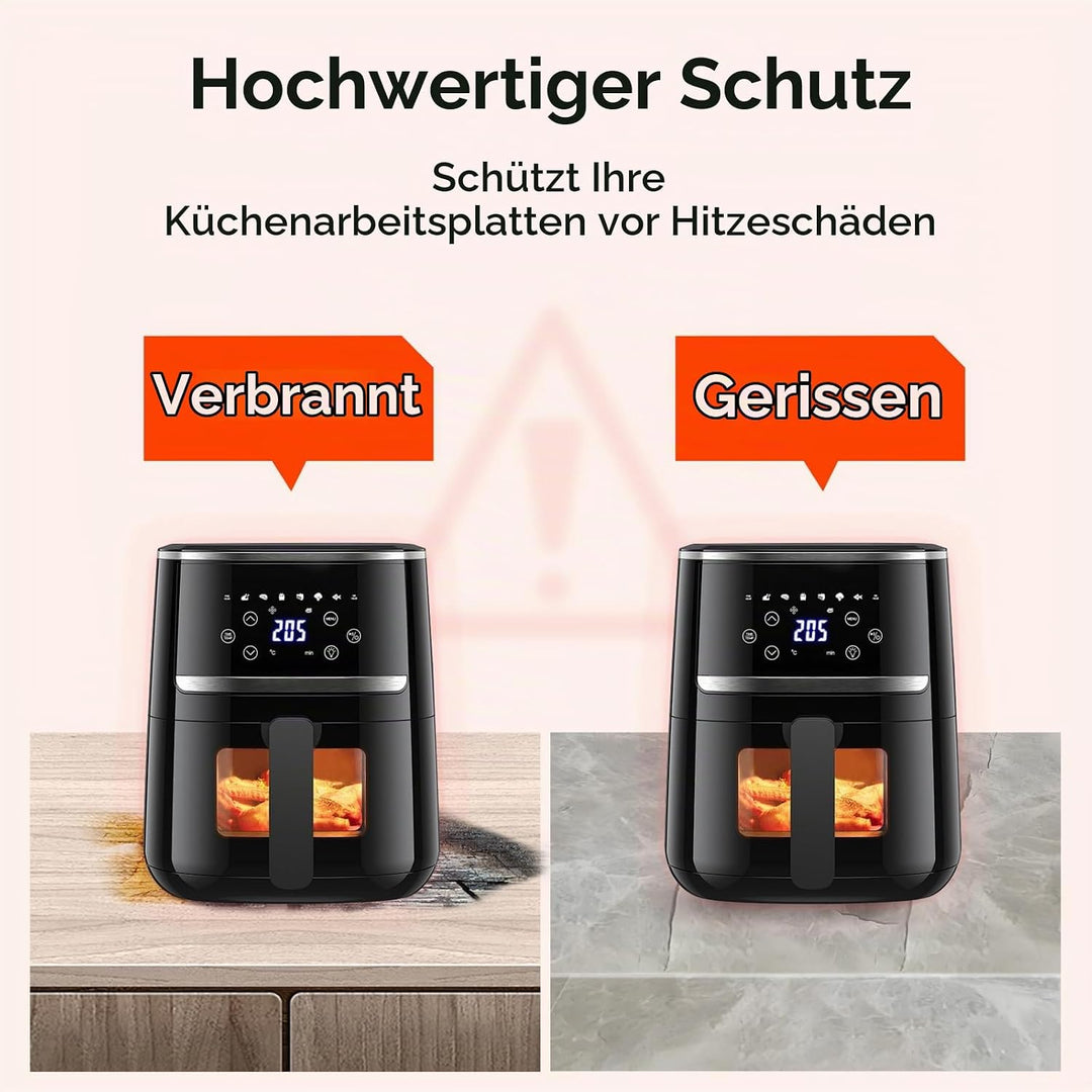 Feuerfeste Unterlage 30 x 45cm-1mm, Hitzeschutzmatte für Luftfritteuse, Hitzebeständige Unterlage fü