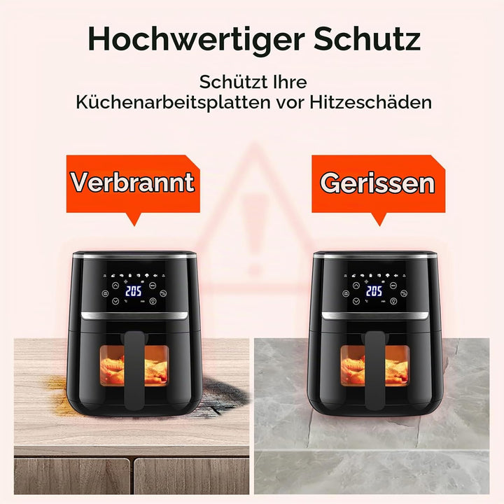 Feuerfeste Unterlage 30 x 45cm-1mm, Hitzeschutzmatte für Luftfritteuse, Hitzebeständige Unterlage fü