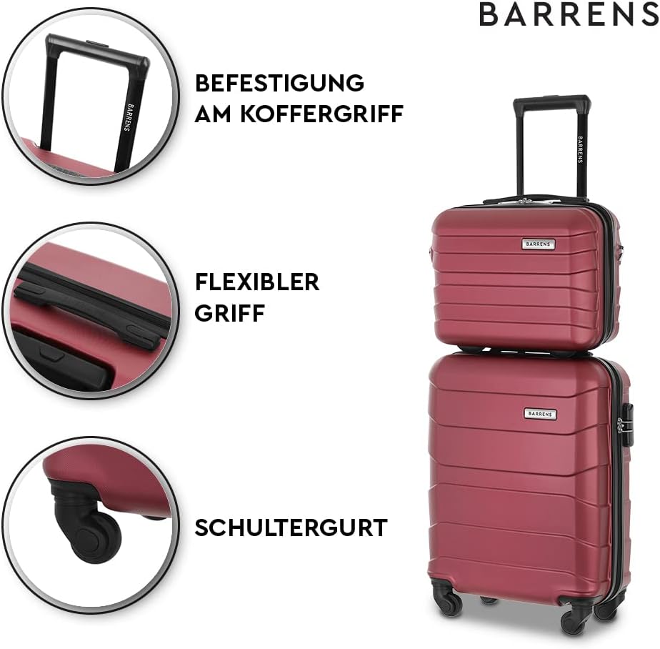 BARRENS Kosmetiktasche | Reiseetui mit Griff | Handgepäck | Zur Befestigung am Koffer oder zum Trage