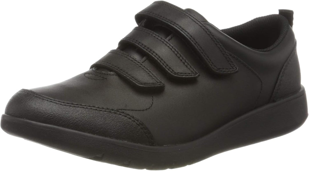 Clarks Jungen Scape Sky K Sneaker 33 EU Schwarzes Leder, 33 EU Schwarzes Leder