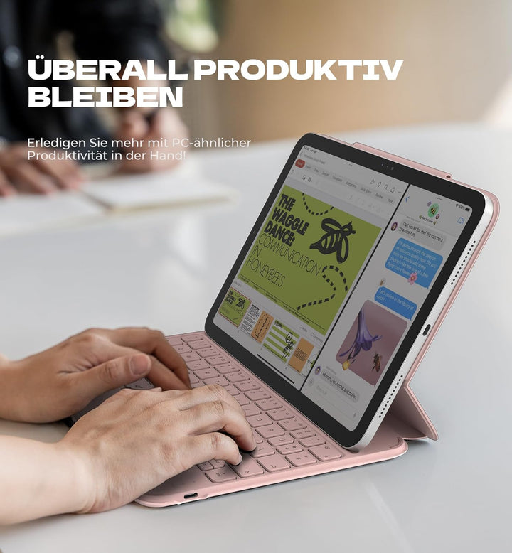 Dexnor Hülle mit Tastatur für iPad 11 Generation A16/10 Generation (11/10.9 Zoll, 2025/2022), Magnet