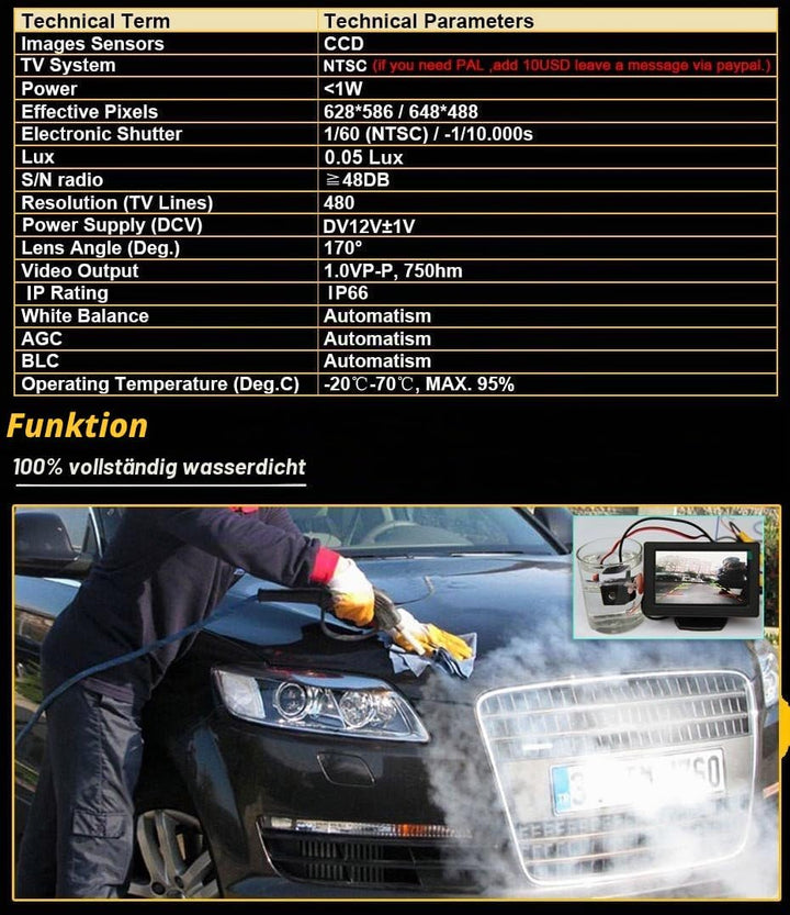 HD Nachtsicht Rückfahrkamera Ersatz für BMW Mini Cooper Kombi Limousine R55 R56/Convertible cabrio R