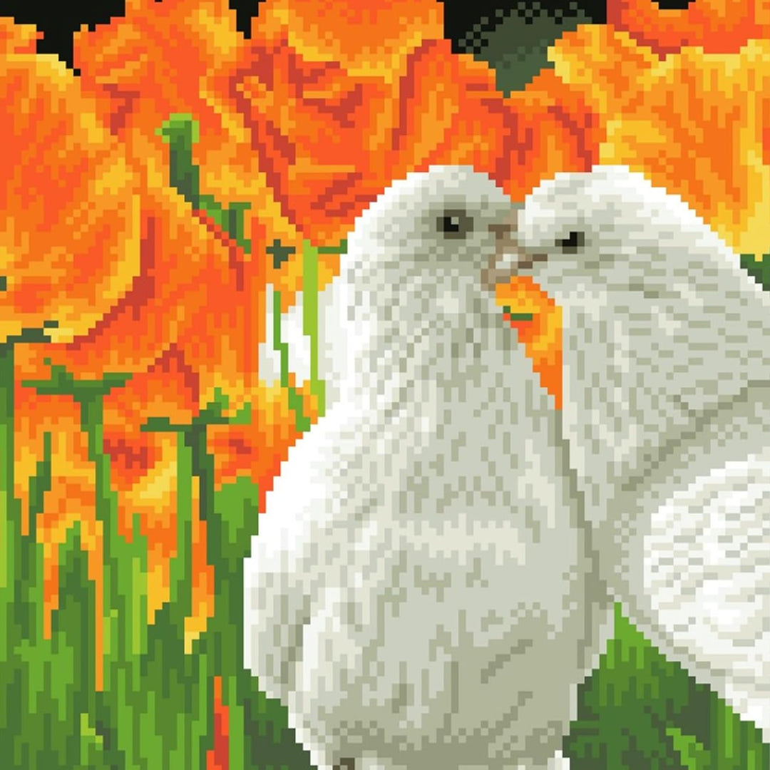 DIAMOND DOTZ DD5.077 - Original 5D Diamond Painting Set Küssende Tauben, Kreativset mit 11.236 Diama
