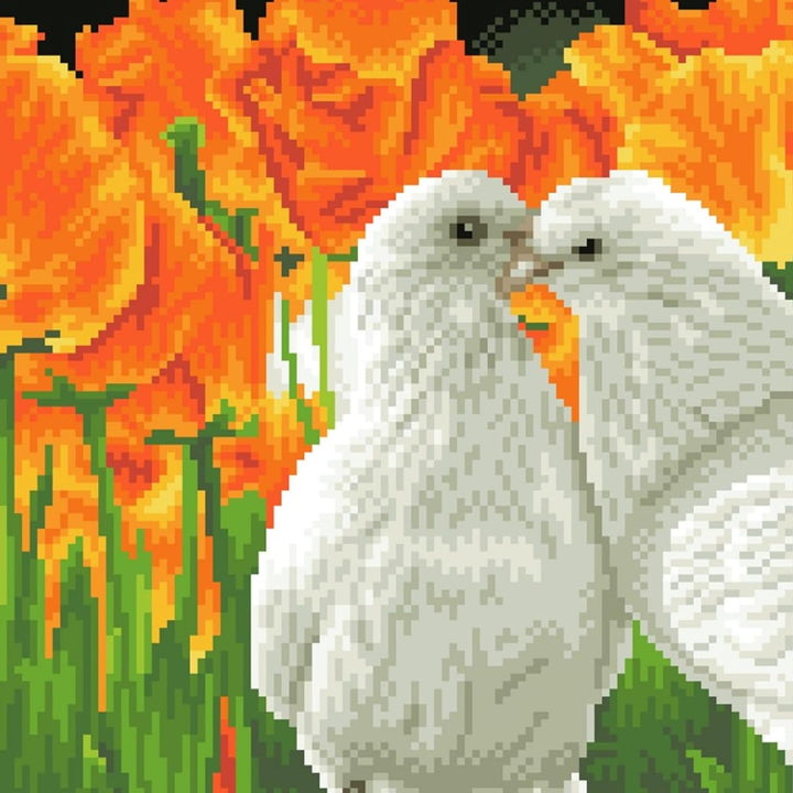 DIAMOND DOTZ DD5.077 - Original 5D Diamond Painting Set Küssende Tauben, Kreativset mit 11.236 Diama
