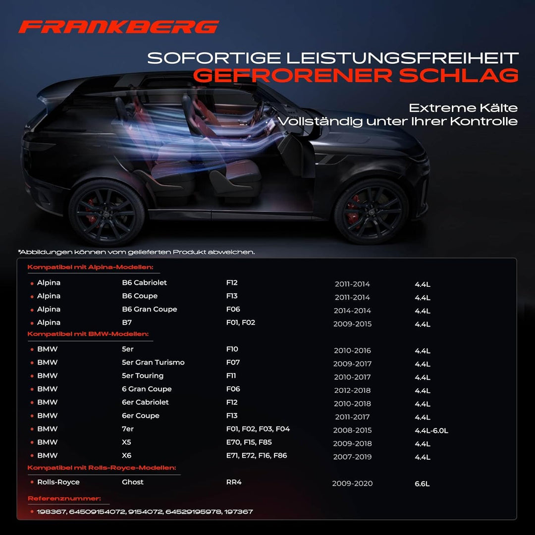 Frankberg Klimakompressor Klimaanlage Kompatibel mit 5er F10 F18 4.4L M5 550i 2012-2016 5er Touring