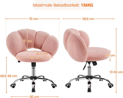 Yaheetech Schreibtischstuhl Bürostuhl Ergonomisch Bürosessel in Wolkenform Drehstuhl bis 136 kg Bela