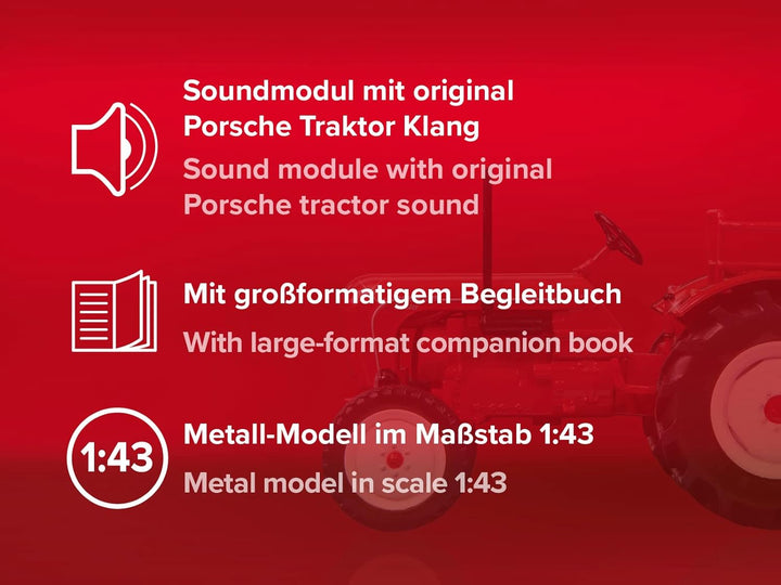 FRANZIS 67067 - Porsche Oldtimer-Traktor Adventskalender 2019, Modellbausatz im Massstab 1:43, inkl.