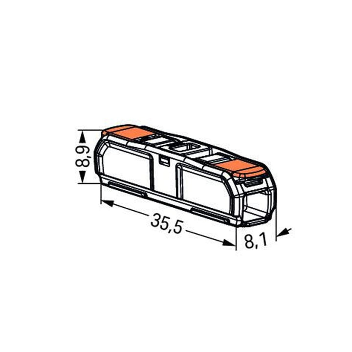 WAGO 2-Leiter Durchgangs-Verbinder mit Hebel 221-2411 | Nennquerschnitt: 4 mm², mit Hebel, 60 Stück,