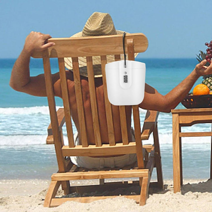 Verdickter Stahl, wasserdicht, tragbar, Schlüsselschlossbox – 2 l Strandschlossbox mit Zahlencode |
