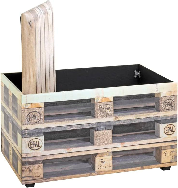 HAKU Möbel Sitztruhe, Kunstleder, Motiv, B 65 x T 40 x H 42 cm Palette 1 65 x 40 x H 42 cm Motiv, Pa