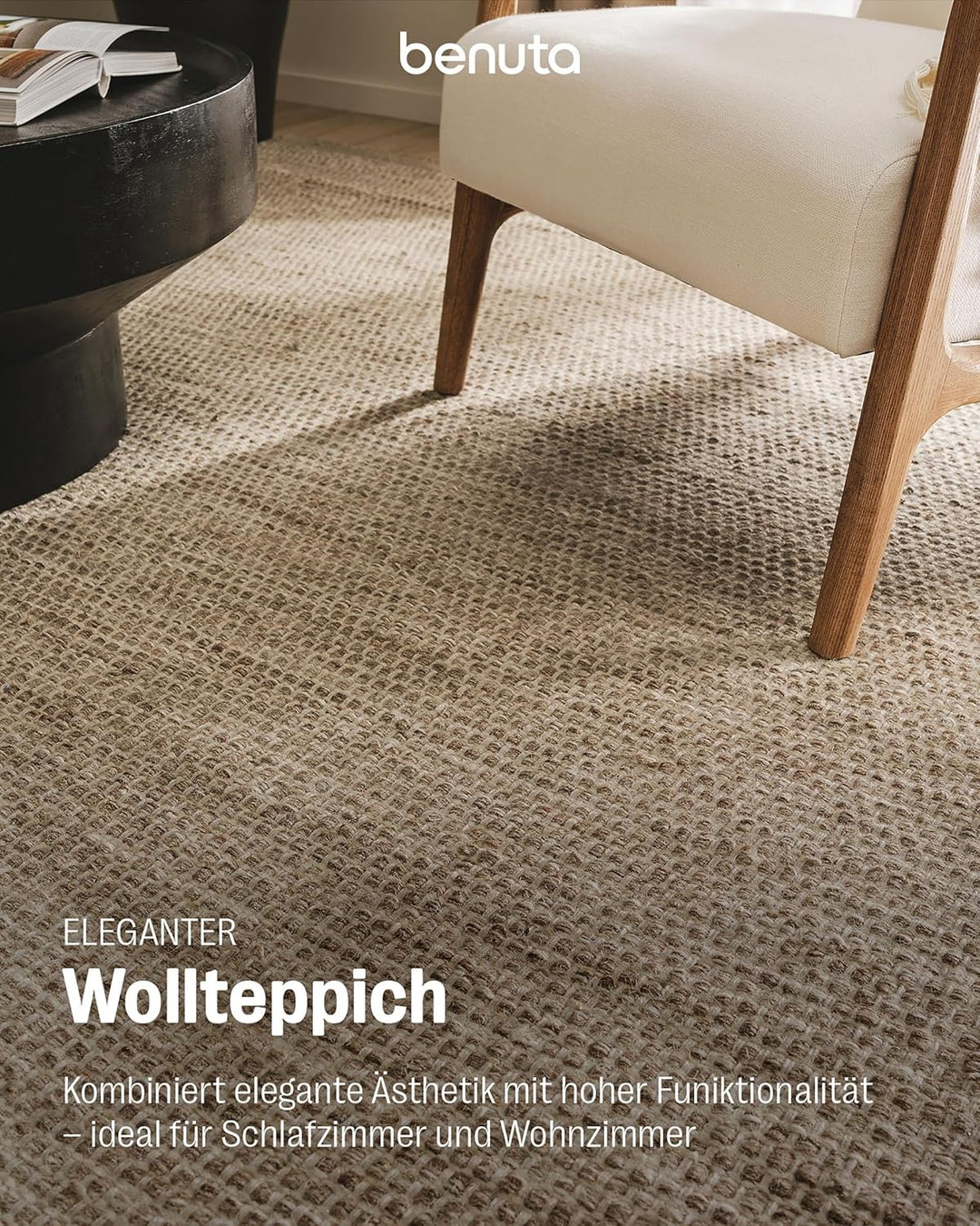 benuta Pure Wollteppich Rocco - Wolle - Rechteckig & im Style: Uni, Hygge & Cozy, Minimalistisch - P