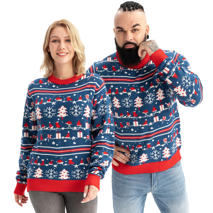 U LOOK UGLY TODAY Hässlicher Weihnachtspullover Herren Unisex Lustig Ugly Christmas Sweater Chunky G