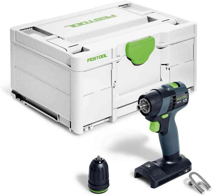 Festool – Akku-Bohrschrauber TXS 18-Basic inkl. FastFix Schnellspannbohrfutter 10 mm + Gürtelclip +