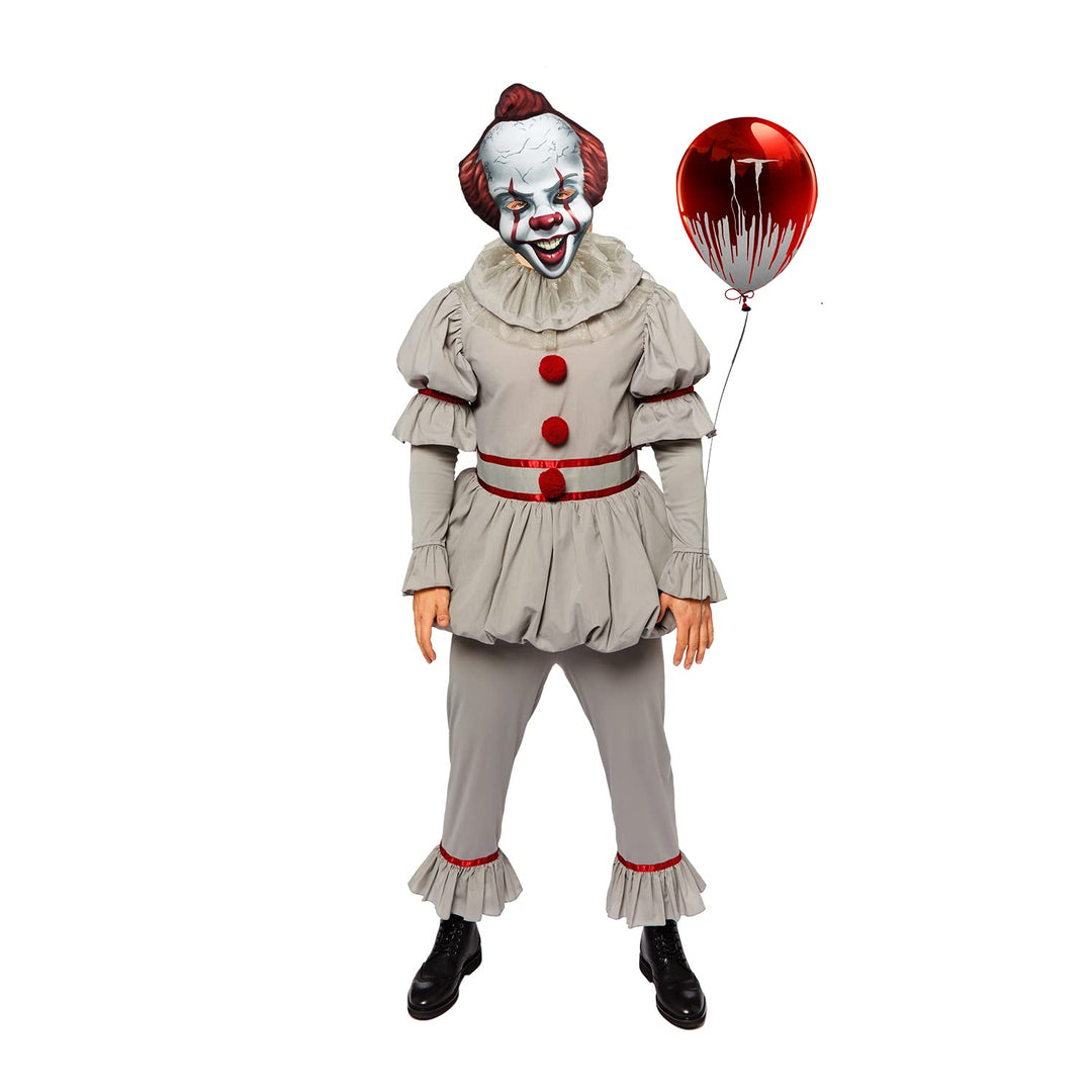 Amscan - Erwachsenenkostüm ES, Oberteil, Hose, Maske, Horror-Clown, Killer, Halloween, L