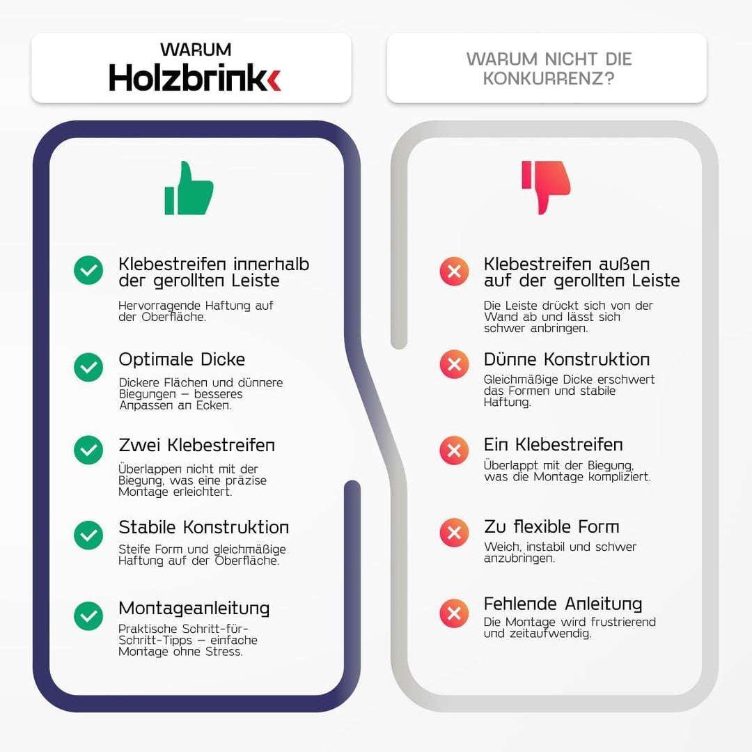 HOLZBRINK Weichsockelleiste selbstklebend Weiss Knickleiste, Material: PVC, 70x20mm, 5 Meter 5m Weis