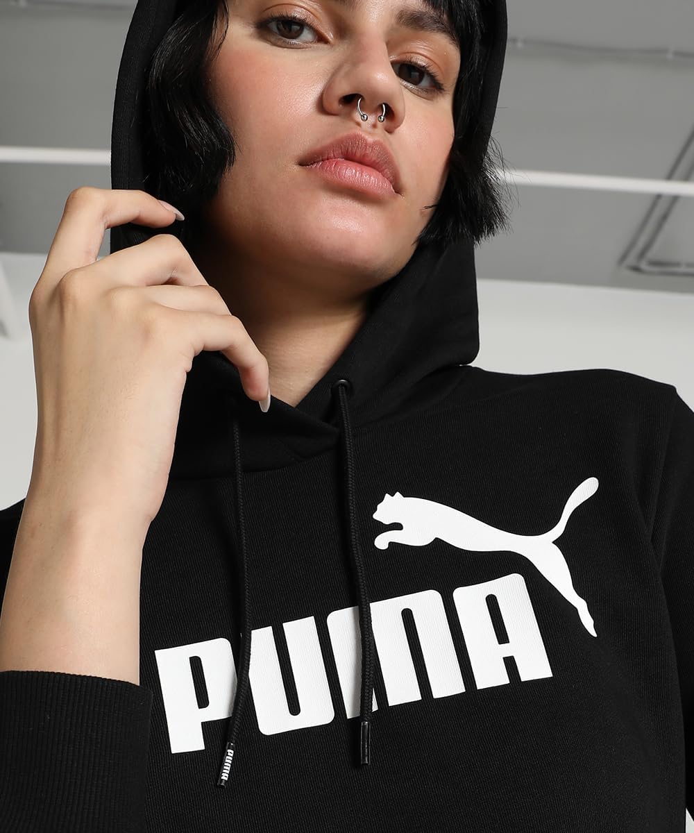 PUMA Damen Ess Logo Hoodie Tr Sweatshirt 164 Puma Black, 164 Puma Black