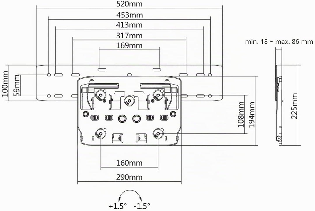 Maclean MC-837 QLED TV Micro-Gap Wandhalterung für Samsung Q7/Q8/Q9/Q7FN/Q9FN 75" bis 50kg Ultra Sli