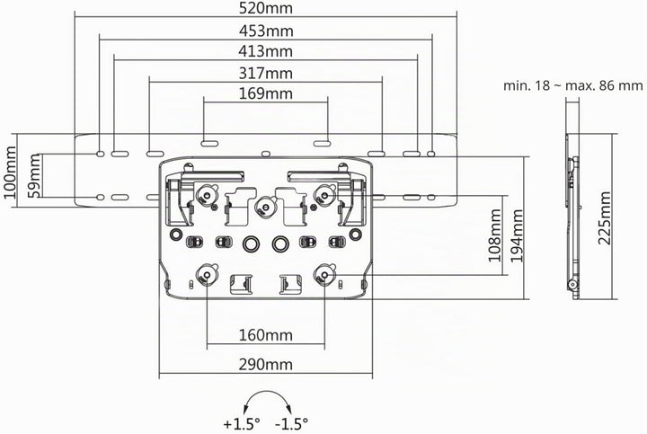 Maclean MC-837 QLED TV Micro-Gap Wandhalterung für Samsung Q7/Q8/Q9/Q7FN/Q9FN 75" bis 50kg Ultra Sli