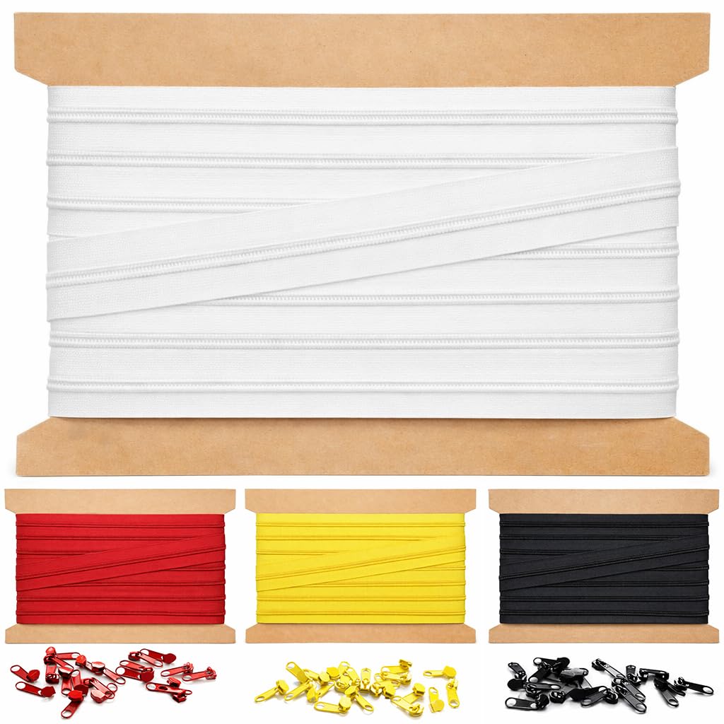10m Endlosreissverschluss 5mm mit 20 zipper reissverschluss endlos Weiss 10m + 20 Zipper Weiss, 10m