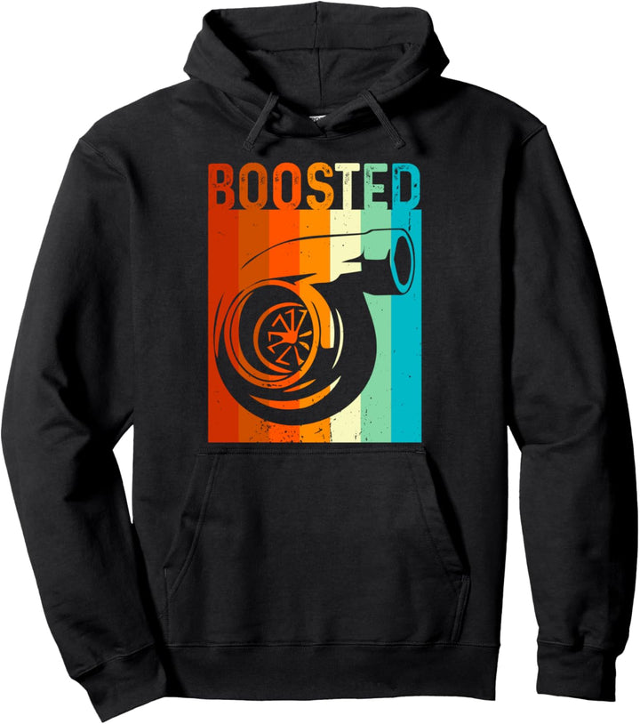 Turbo Car Boost Boosted Turbolader Auto X Retro Race Pullover Hoodie