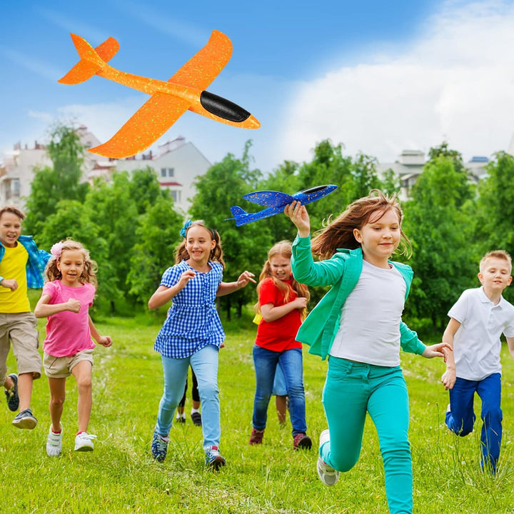 VCOSTORE Styroporflieger Flugzeug Styropor - 2 Stück Spielzeug Segelflugzeug Wurfgleiter Flieger für